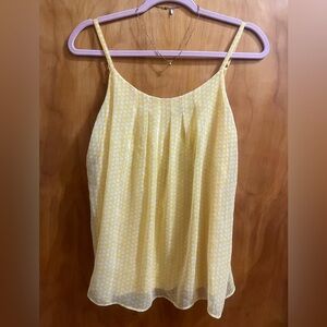 New York & Company Yellow Patterned Camisole